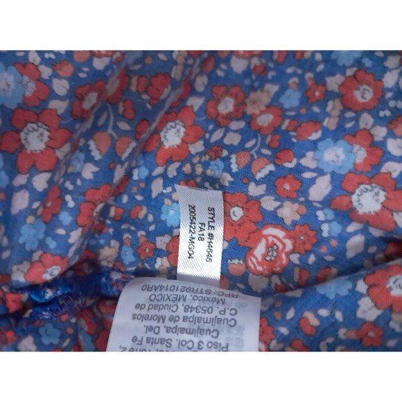 J. Crew Liberty Fabrics Betsy Ann Tank Top Floral Keyhole Back Blue Red Womens 8 - Picture 7 of 9